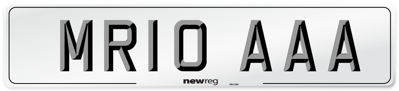 MR10 AAA Number Plate from New Reg